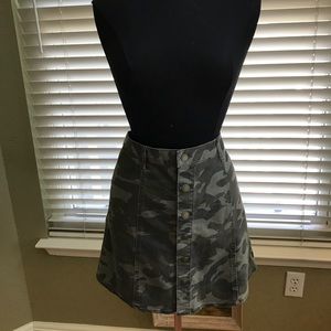 NWT Camo Button Down Skirt
